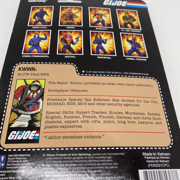 G.I. Joe Reaction Figures Kwinn Elite Tracker Super 7 New Sealed Hasbro 2021 - Picture 5 of 5